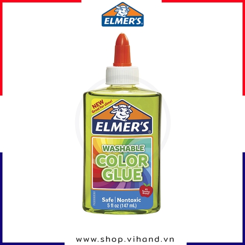 Keo dán trong suốt Elmer’s Washable Color Glue 147ml – Xanh lá (Green)