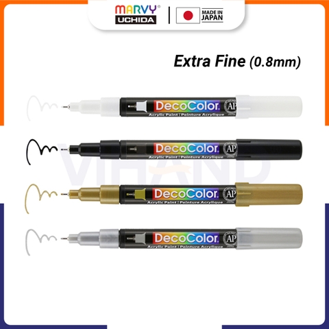 Bút sơn acrylic vẽ đa chất liệu Marvy Uchida DecoColor Extra Fine #115 - Ngòi 0.8mm