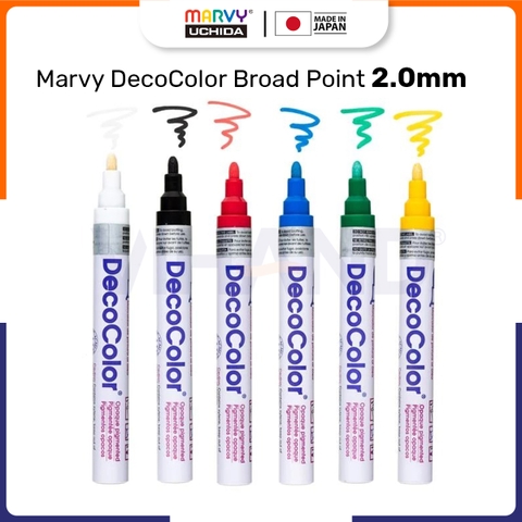 Bút sơn vẽ đa chất liệu, không xóa được Marvy Uchida DecoColor #728 - Ngòi 2.0mm