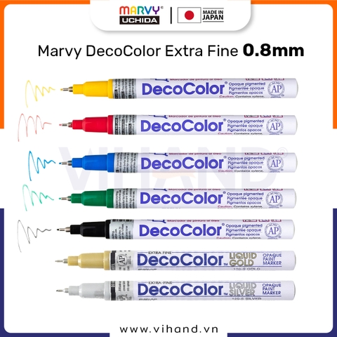 Bút sơn vẽ đa chất liệu, không xóa được Marvy DecoColor Paint Marker Extra Fine 0.8mm