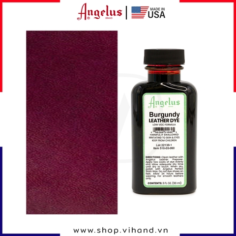 Màu nhuộm da Angelus Leather Dye Low VOC Burgundy  90ml (3Oz) – 060