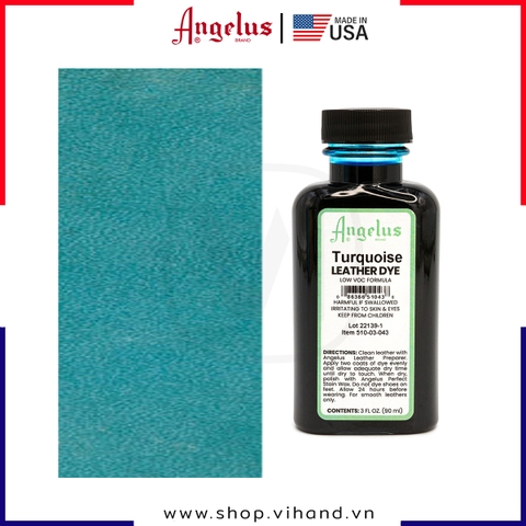 Màu nhuộm da Angelus Leather Dye Low VOC Turquoise 90ml (3Oz) – 043