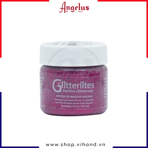 Màu vẽ da, vải Angelus Leather Paint Glitterlites Razzberry 29.5ml (1Oz)