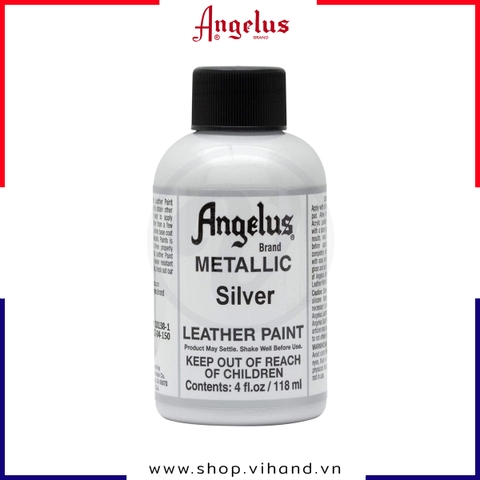 Màu vẽ da, vải Angelus Leather Paint Metallic Silver (Bạc) 118ml (4Oz) – 150