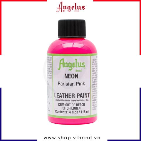 Màu vẽ da, vải Angelus Leather Paint Neon Parisian Pink 118ml (4Oz) - 123