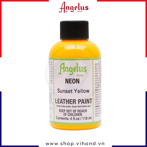 Màu vẽ da, vải Angelus Leather Paint Neon Sunset Yellow 118ml (4Oz) - 128