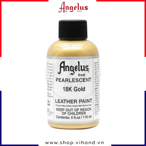 Màu vẽ da, vải Angelus Leather Paint Pearlescent 18k Gold 118ml (4Oz) – 455