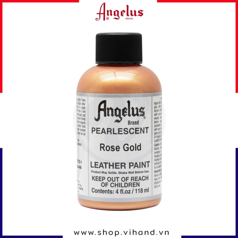 Màu vẽ da, vải Angelus Leather Paint Pearlescent Rose Gold 118ml (4Oz) – 456