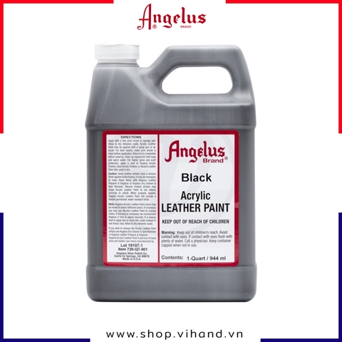 Màu vẽ da vải Angelus Acrylic Leather Paint 944ml (Quart) Black - 001