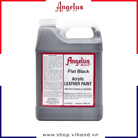 Màu vẽ da vải Angelus Acrylic Leather Paint 944ml (Quart) Flat Black - 101