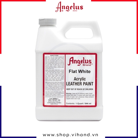 Màu vẽ da vải Angelus Acrylic Leather Paint 944ml (Quart) Flat White - 105