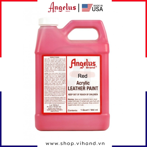 Màu vẽ da vải Angelus Acrylic Leather Paint 944ml (Quart) Red - 064