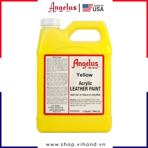 Màu vẽ da vải Angelus Acrylic Leather Paint 944ml (Quart) Yellow - 075