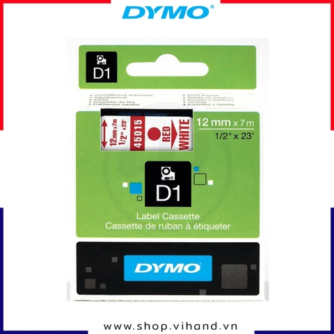 Nhãn dán Dymo D1 nhựa PET 12mm x 7m - Đỏ/Trắng | S0720550
