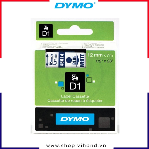 Nhãn dán Dymo D1 nhựa PET 12mm x 7m - Xanh dương/Trắng | S0720540