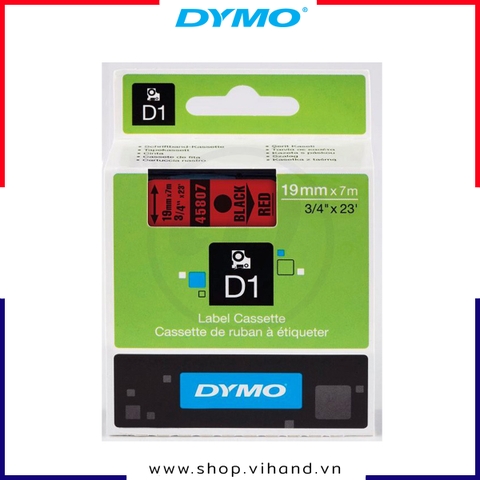 Nhãn dán Dymo D1 nhựa PET 19mm x 7m - Đen/Đỏ | S0720870