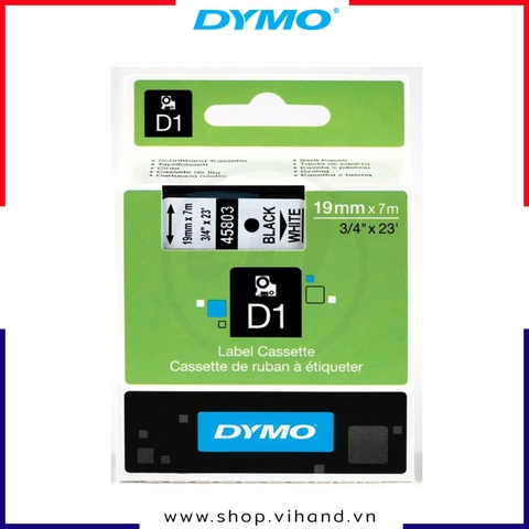 Nhãn dán Dymo D1 nhựa PET 19mm x 7m - Đen/Trắng | S0720830