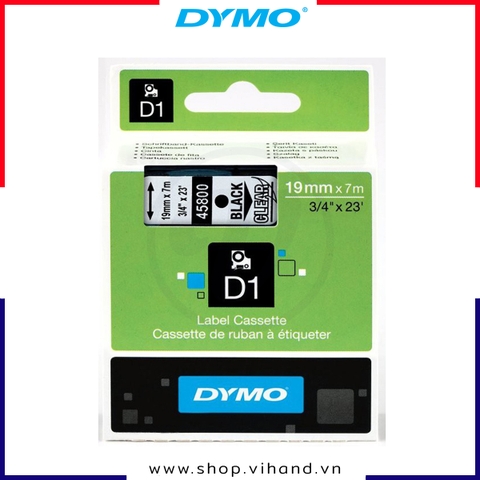 Nhãn dán Dymo D1 nhựa PET 19mm x 7m - Đen/Trong | S0720820