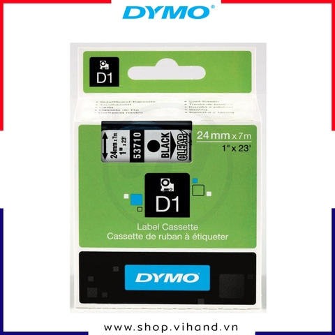 Nhãn dán Dymo D1 nhựa PET 24mm x 7m - Đen/Trong | S0720920