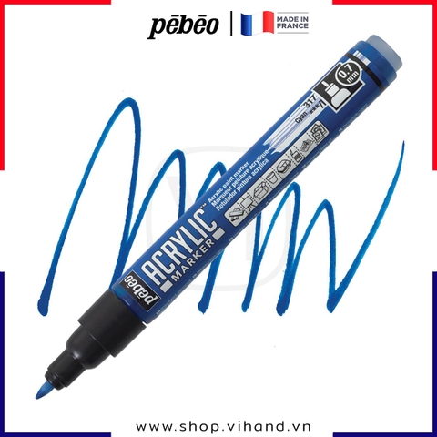 Bút đánh dấu Pebeo Acrylic Marker 0.7mm Extra Fine - Cyan