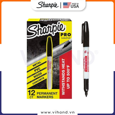 Bút lông dầu mực chịu nhiệt độ cao Sharpie Industrial - Black (Màu đen)