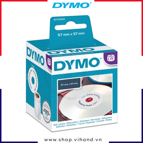 Tem giấy in đĩa CD Dymo LW 57 x 57mm – (160/Cuộn) | S0719250