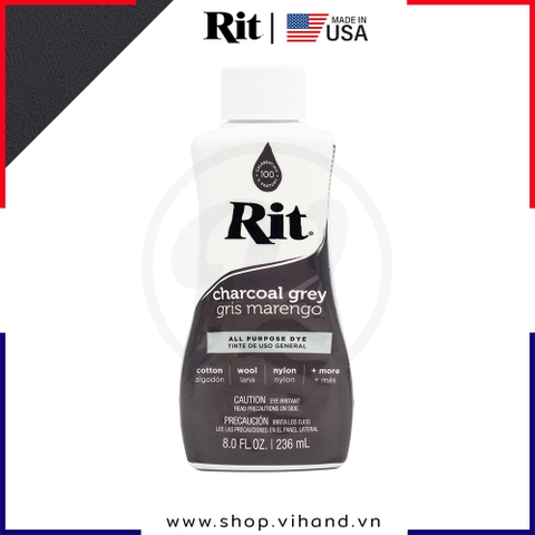 Thuốc nhuộm quần áo Rit All-Purpose Liquid Dye 236ml (Dạng lỏng) - Charcoal Grey