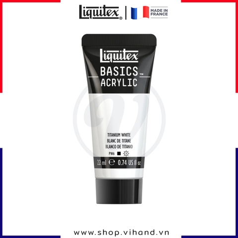 Màu vẽ đa chất liệu Liquitex Basics Acrylic Titanium White #432 – 22ml