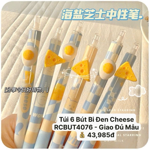 Túi 6 Bút Bi Đen Cheese RCBUT4076