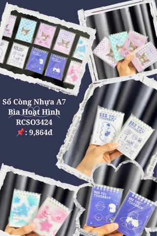 Sổ Còng Nhựa A7 Bìa Hoạt Hình  RCSO3424