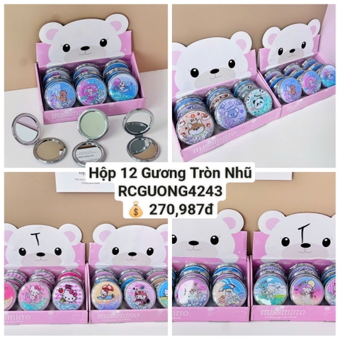 Hộp 12 Gương Tròn Nhũ RCGUONG4243