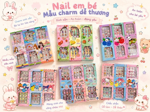 Set 12 Móng Tay Trẻ Em Loại Charm