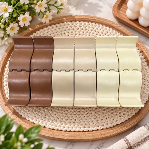 Set 12 Kẹp Càng Cua 5 Răng Trà Sữa Vuông RCCC255