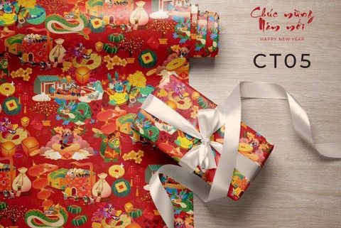 Set 10 Giấy Gói Qùa Tết