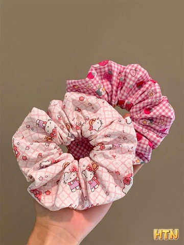 Scrunchies Kitty Vải In