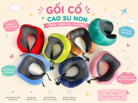 Gối Cổ Trơn Vuông Cao Su