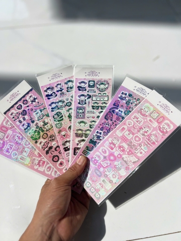Set 10 Sticker Đen Hồng RC3960