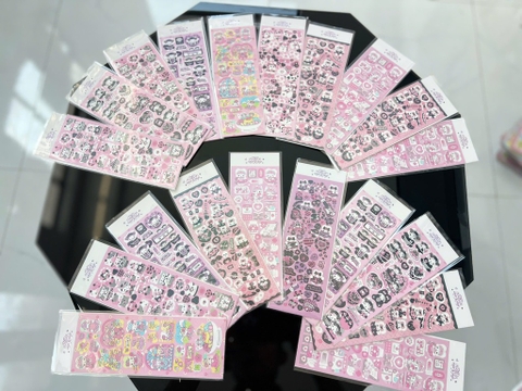 Set 10 Sticker Đen Hồng RC3960