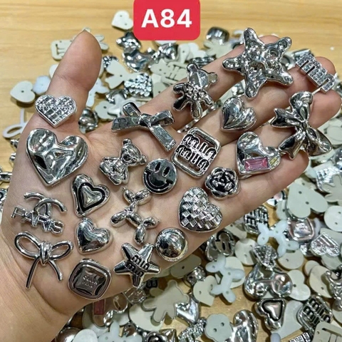 Set Charm Gắn Dép Hồng Bạc