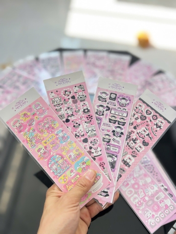 Set 10 Sticker Đen Hồng RC3960