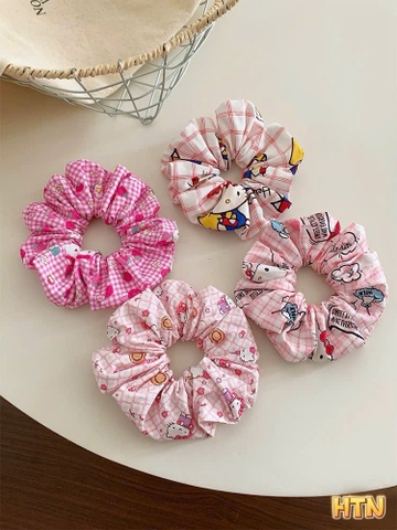 Scrunchies Kitty Vải In