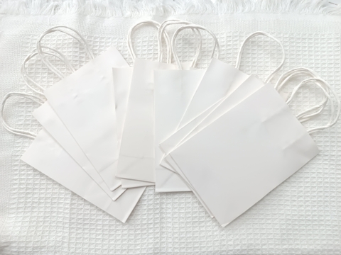 Set 10  Túi Giấy Trắng  size 20.5*15*8cm  RCTG3748
