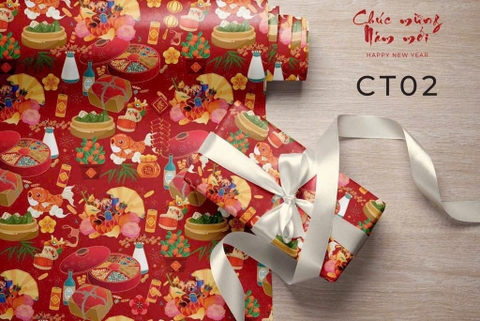 Set 10 Giấy Gói Qùa Tết