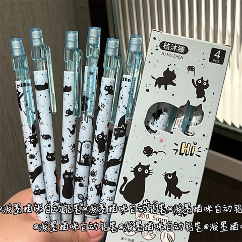 Hộp 4 Bút Chì Bấm Mèo Xanh RCBUT3276