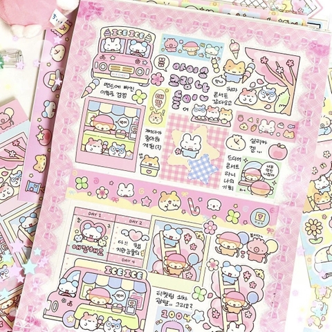 Set 10 Sticker Thú Cute RC3962