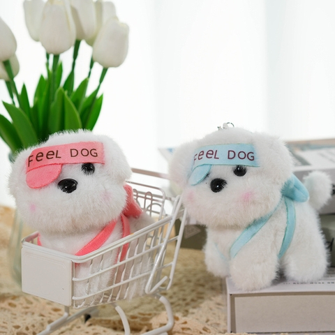 Móc Khóa Bông Chó Trắng RC3217