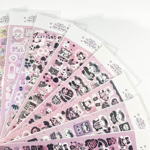 Set 10 Sticker Đen Hồng RC3960