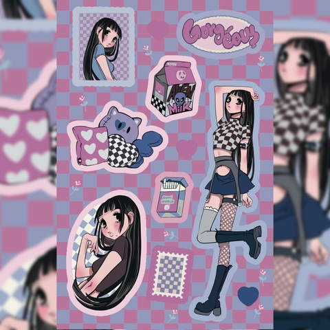 Set 10 Sticker Cô Bé Thời Trang RC3961