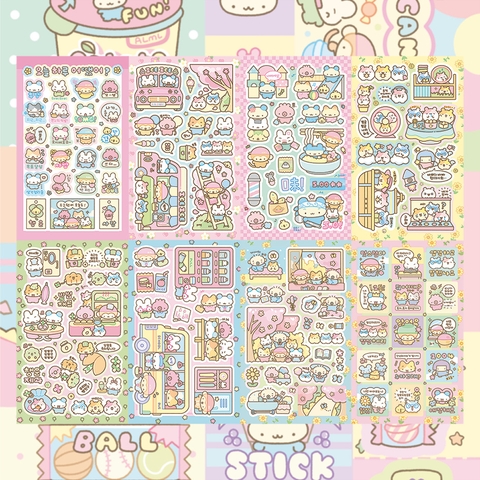 Set 10 Sticker Thú Cute RC3962