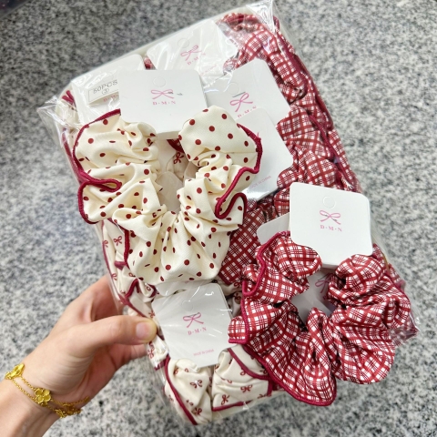 Cột Tóc Họa Tiết Đỏ RC3490